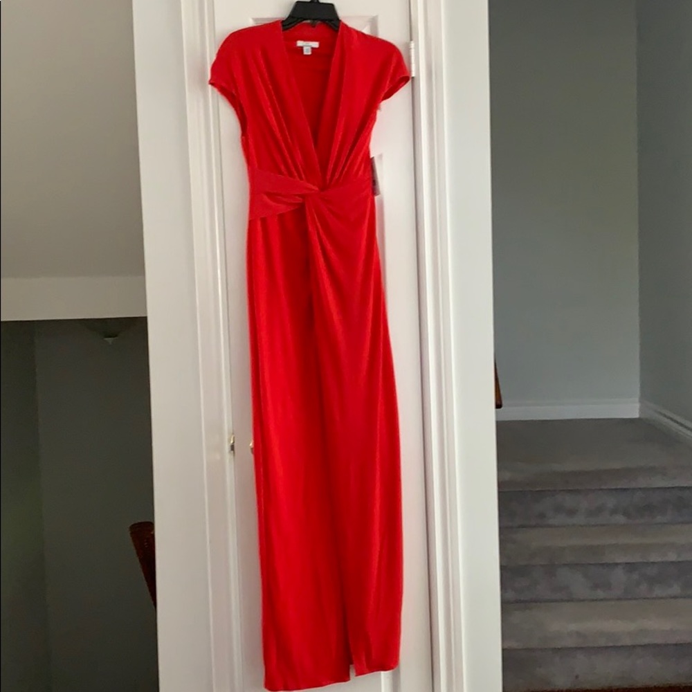 Cap sleeve front knot dress